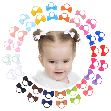 UNIQ Baby Girls Hair Bows Ties Mini Boutique Elastic Hair Rubber Ribbon Hair Band Accessories for Kids